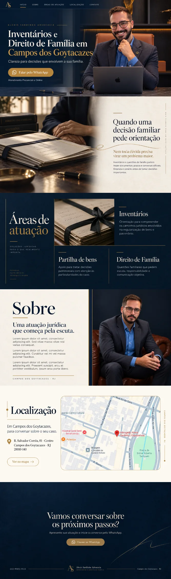 Landing page criada para Alexis Sardinha
