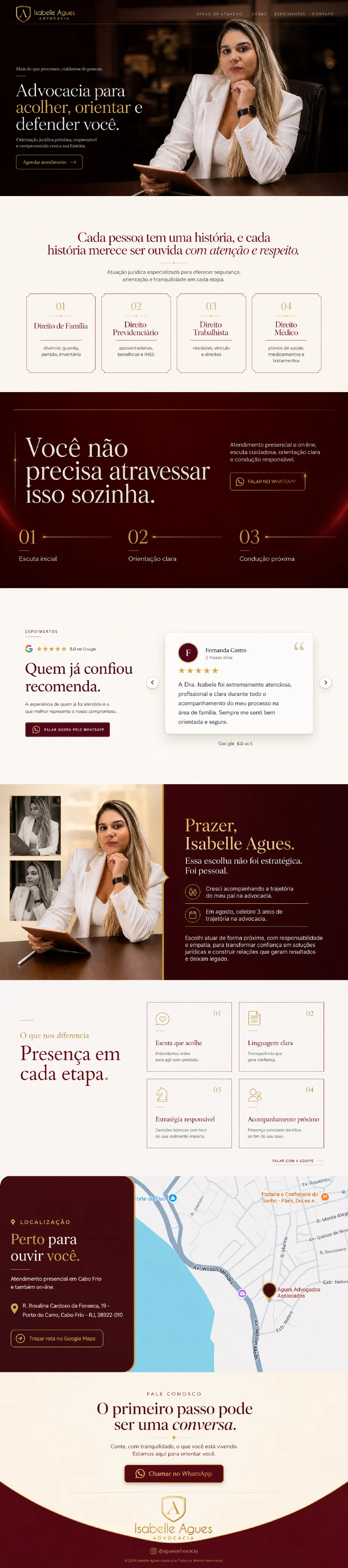 Landing page criada para Isabelle Agues