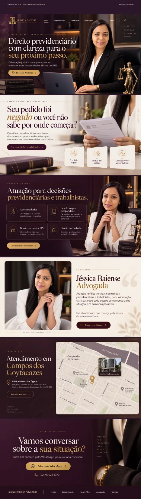 Landing page criada para Jéssica Baiense
