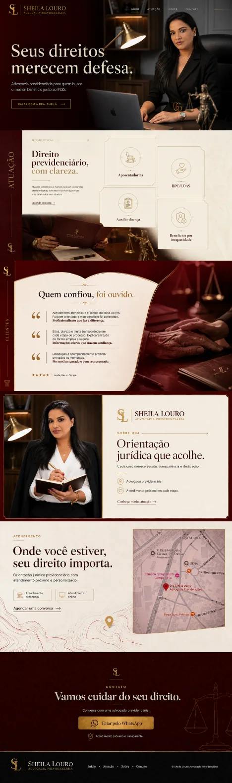 Landing page criada para Sheila Louro